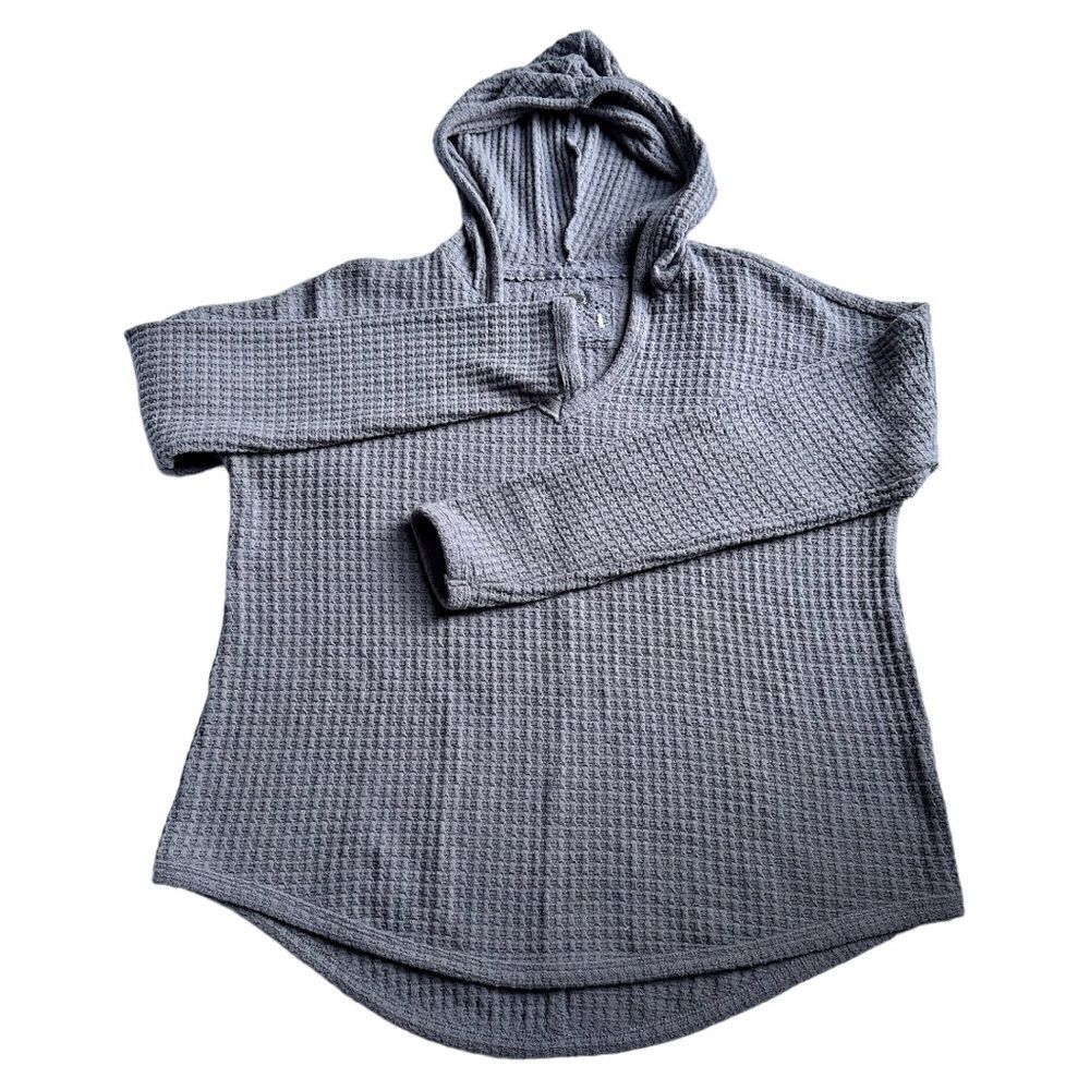 Cupio Blush Women's Small Gray Hooded Long Sleeve Top Blouse Super Soft